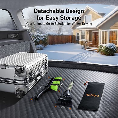 AstroAI 2 Pack 27" Snow Brush and Ice Scraper for Cars, Trucks, SUVs