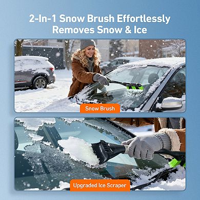 AstroAI 2 Pack 27" Snow Brush and Ice Scraper for Cars, Trucks, SUVs