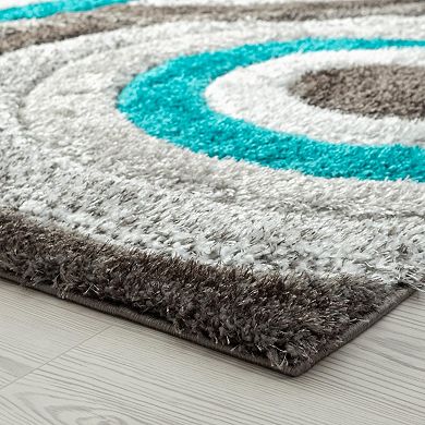 Luxe Weavers Shag Geometric Area Rug, Modern, Stain Resistant Indoor Rugs for Bedroom, Living Room