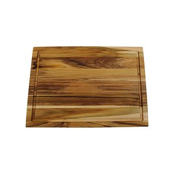 EcoDecors 14" x 10", Reversible Small Teak Wood Edge Grain Cutting Board