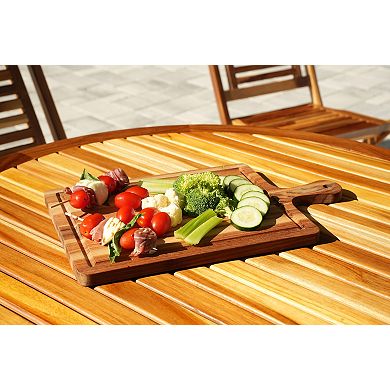 EcoDecors 3 Piece Teak Cutting Board Set with Handle & Juice Groove