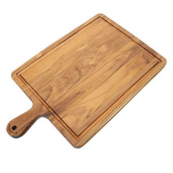 EcoDecors 19"x12" Teak Cutting Board with Juice Groove & Handle