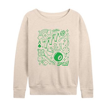 Women's Lucky Symbols Collage French Terry Long Sleeve Tee