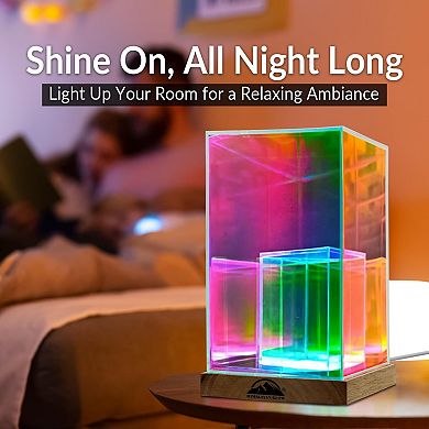Himalayan Glow Acrylic Display Lamp with USB, LED Night Light for Bedroom, Office