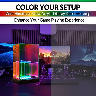 Himalayan Glow Acrylic Display Lamp with USB, LED Night Light for Bedroom, Office