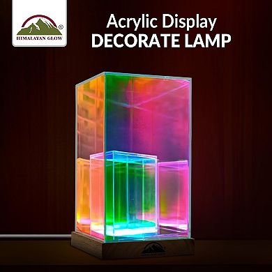 Himalayan Glow Acrylic Display Lamp with USB, LED Night Light for Bedroom, Office