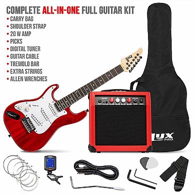 LyxPro Left-Hand 36" Electric Guitar Kit for Kids w/ Amp, Picks, Strap, Tuner, Cable & Bag