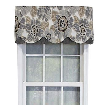 Verona Petticoat Modern Premium Design Printed Valance 3" Rod Pocket 50" x 15" Sand/Gray