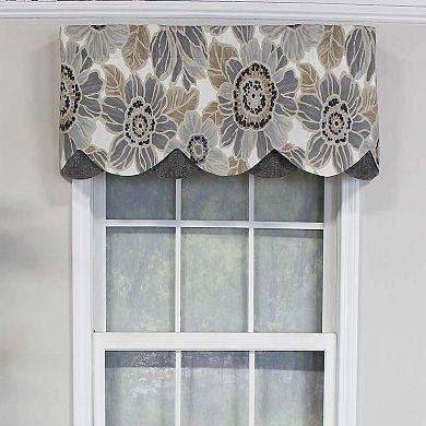 Verona Petticoat Modern Premium Design Printed Valance 3" Rod Pocket 50" x 15" Sand/Gray