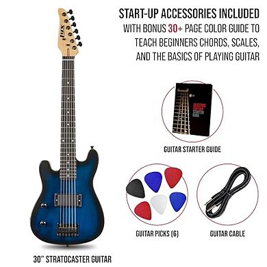 LyxPro CS 30” Beginner Electric Guitar Kit with Guitar, Amp Cable, 6 Picks & Starter Guide