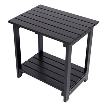 Shine Company 2 tier Acacia Wood Outdoor Side Table