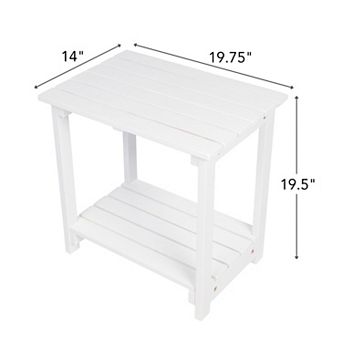 Shine Company 2 tier Acacia Wood Outdoor Side Table