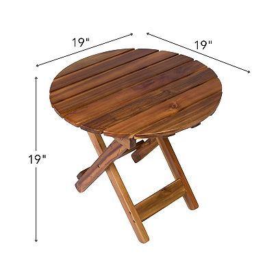 Shine Company Assembled Outdoor Portable Patio Folding Side Table