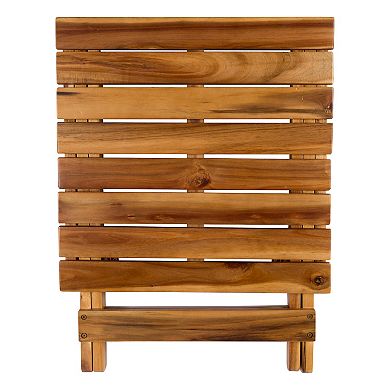 Shine Company Assembled Square Outdoor Folding Patio Side Table