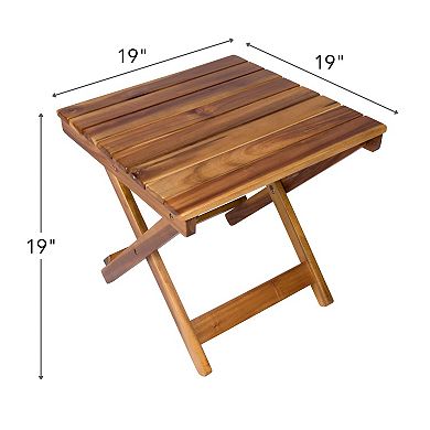 Shine Company Assembled Square Outdoor Folding Patio Side Table