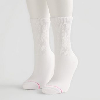 Women's Dr. Motion Texture Column 2-Pack Comfort Diabetic Crew Socks