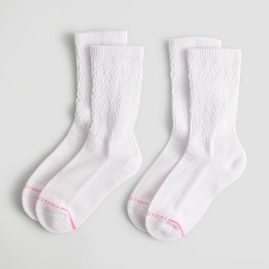 Women's Dr. Motion Texture Column 2-Pack Comfort Diabetic Crew Socks
