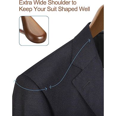 HOUSE DAY Wide Shoulder Suit Wooden Hangers Walnut