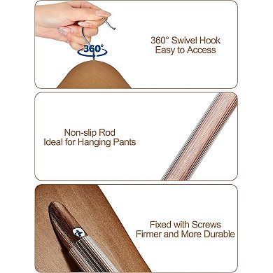 HOUSE DAY Wide Shoulder Suit Wooden Hangers Walnut