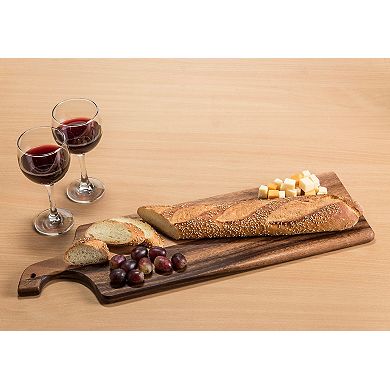 Solid Acacia Long Cutting Board Perfect for Bread, Charcuterie & Serving