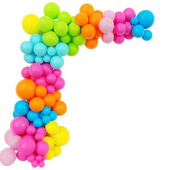 Tropical Balloon Garland 138 pc with Flamingo, Palm & Gold Accents for Party Decor