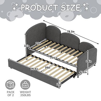 Twin Size Bed Frames, Velvet Upholstered Daybed