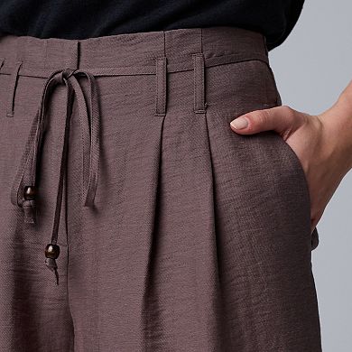 Women's Simply Vera Vera Wang Cropped Tie Belt Pleated Pants