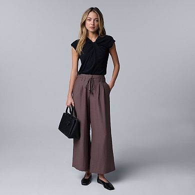 Women's Simply Vera Vera Wang Cropped Tie Belt Pleated Pants