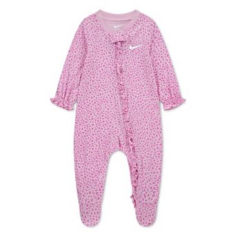 Newborn Baby Girl Nike Heart Speckle Printed Coverall