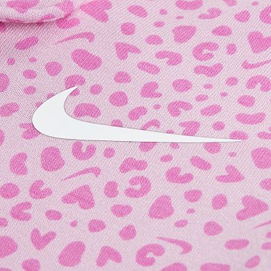 Newborn Baby Girl Nike Heart Speckle Printed Coverall