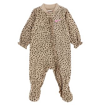 Newborn Baby Girl Nike Cheetah Printed Coverall