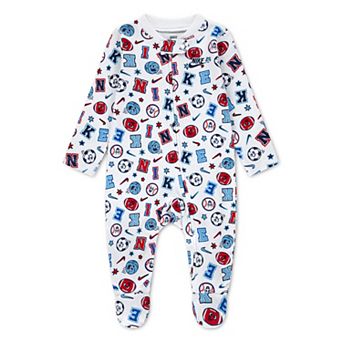 Newborn Baby Nike Sports Printed Footed Coverall