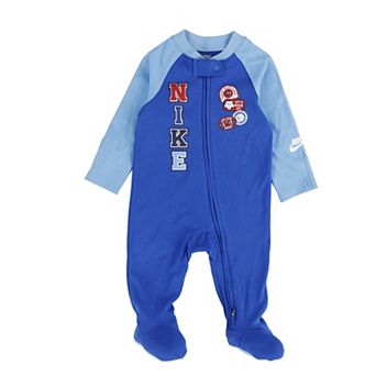 Newborn Baby Boys Nike Sports Footed Coverall with Snap Closure