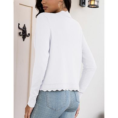 Women's Lightweight Long Sleeve Cardigan Open Front Knit Bolero for Dresses