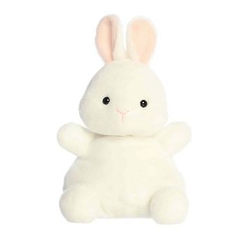 Aurora Small White Adorable Stuffed Animal Cottontail Bunny Palm Pals Party Sized