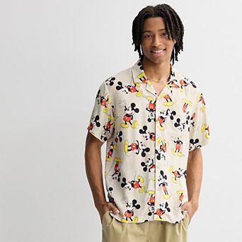 Men's Disney's Mickey Mouse Short Sleeve Button-Down Shirt