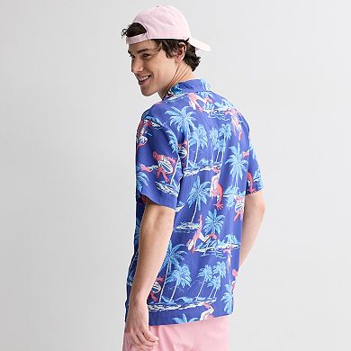 Men's Marvel Spider-Man Tropical Short Sleeve Button-Down Shirt