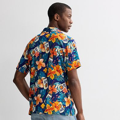 Men's Tropical Miller Lite Button-Up Shirt