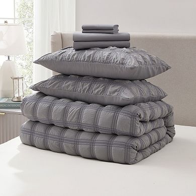 Nestl 7 Piece Modern Comforter Seersucker