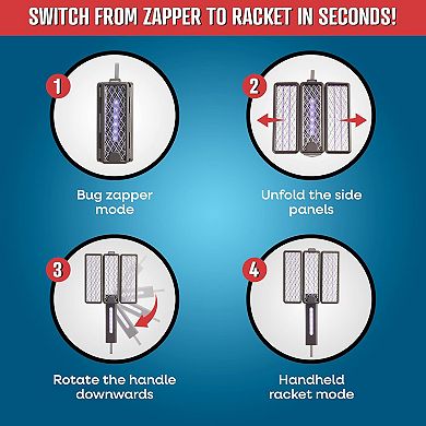 Flowtron Bug Zapper Racket 2-in-1 Functionality, Portable, 2100 Sq. Ft. Coverage