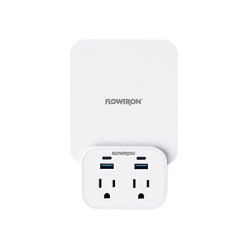Flowtron Plug-in Fly Trap with Dual AC Outlets, USB Ports & Replaceable Adhesive Boards
