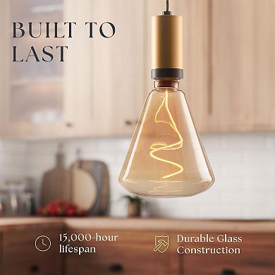 Next Glow Edison LED Bulb Vintage Diamond, Warm White, Dimmable E26 Decorative