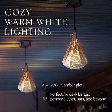 Next Glow Edison LED Bulb Vintage Diamond, Warm White, Dimmable E26 Decorative