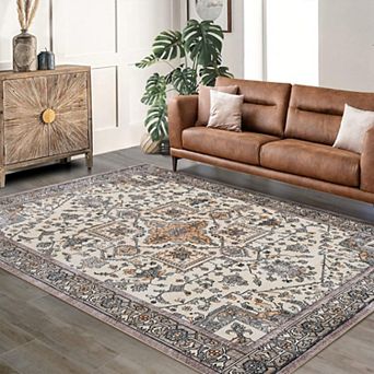 Area Rugs for Living Room, Washable Carpet brown 5*7ft