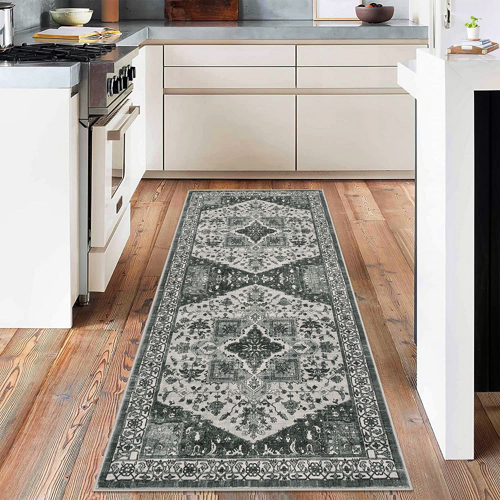 Washed Back Non-Slip Foldable Simulation Printed Area Rug Boho Design ...