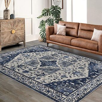 Area Rugs for Living Room, Washable Carpet brown 5*7ft