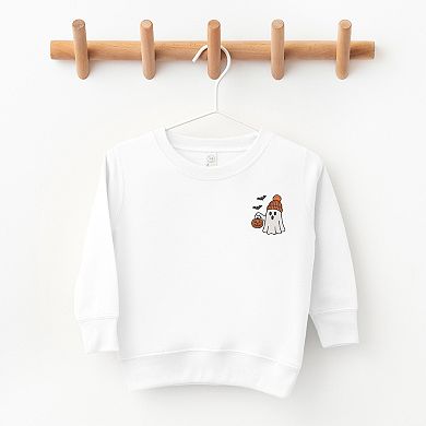 Embroidered Beanie Ghost - Toddler Graphic Sweatshirt