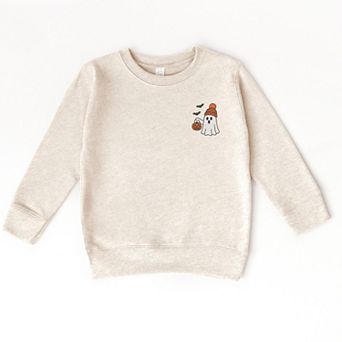 Embroidered Beanie Ghost - Toddler Graphic Sweatshirt
