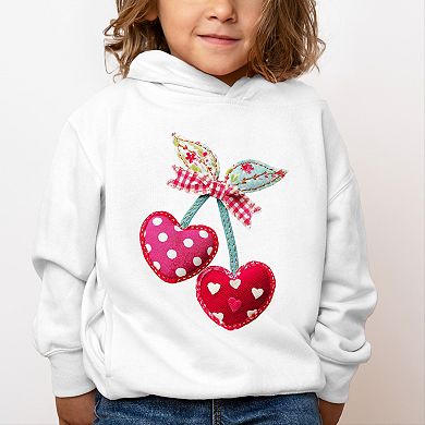 Cherry Hearts Patchwork Print - Toddler Hoodie