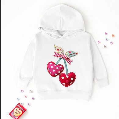Cherry Hearts Patchwork Print - Toddler Hoodie